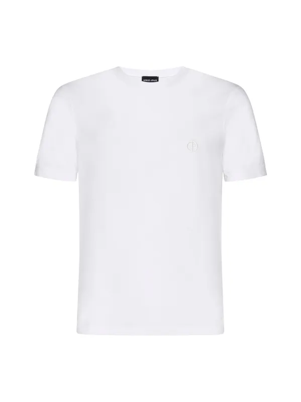 Crew Neck T-Shirt in White made by Giorgio Armani