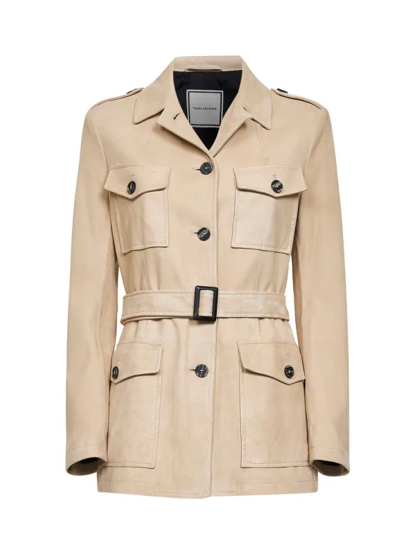 Saharan Suede Jacket Sand made by Tagliatore