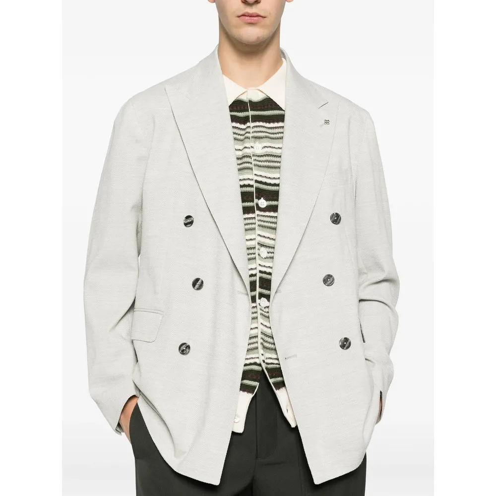 Grey Double-Breasted Jacket with Flap Pockets sold by Lord & Taylor product image thumbnail 3