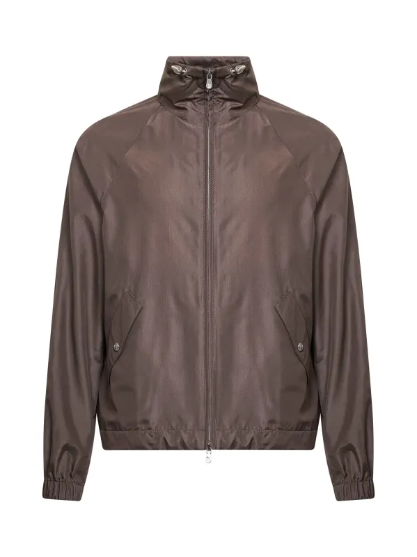 Jacket Hazelnut Technical Silk made by Brunello Cucinelli