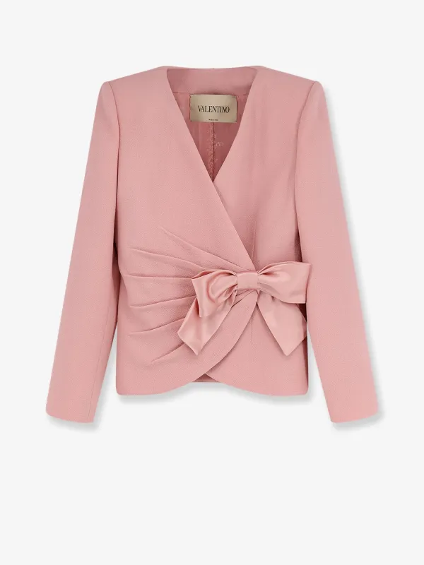 Blazer Bow Detail Pink made by Valentino