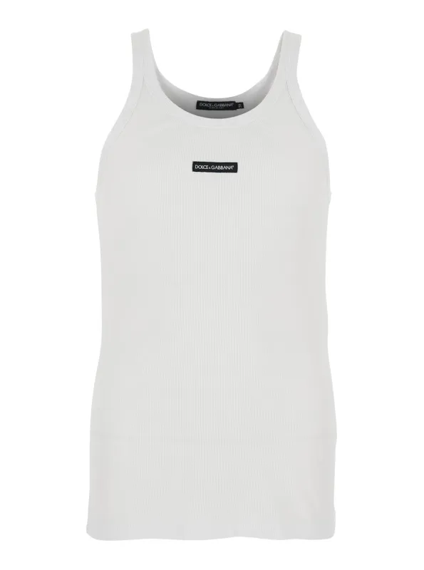 Tank Top White Cotton made by Dolce & Gabanna