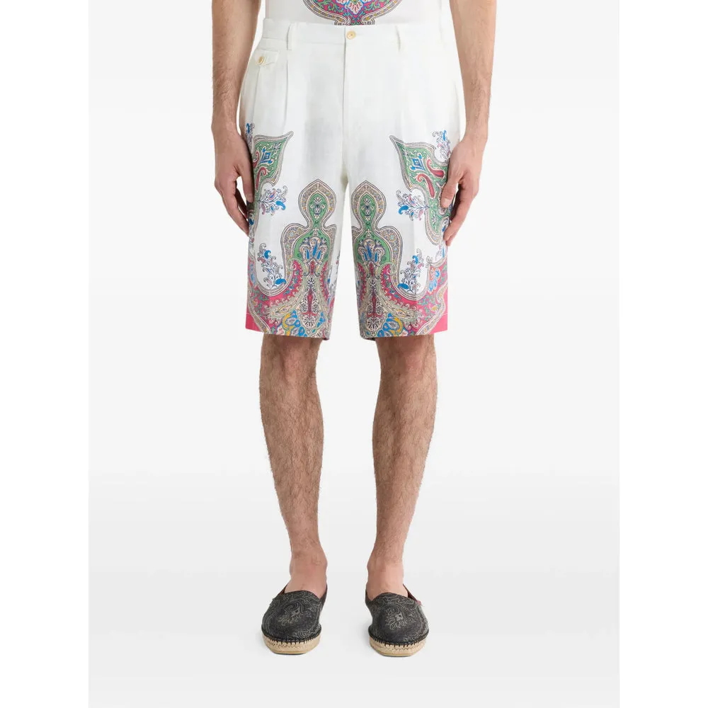Tailored Linen Shorts White sold by Lord & Taylor product image thumbnail 2