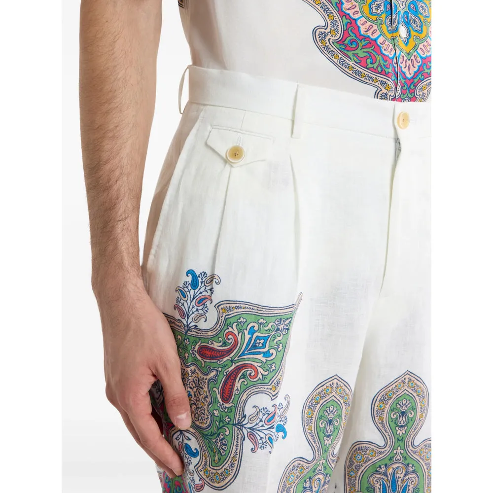 Tailored Linen Shorts White sold by Lord & Taylor product image thumbnail 3
