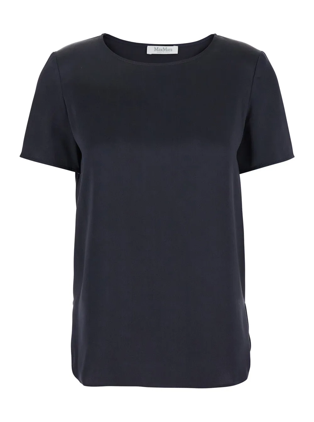 Blue Crewneck T-Shirt in Silk sold by Lord & Taylor