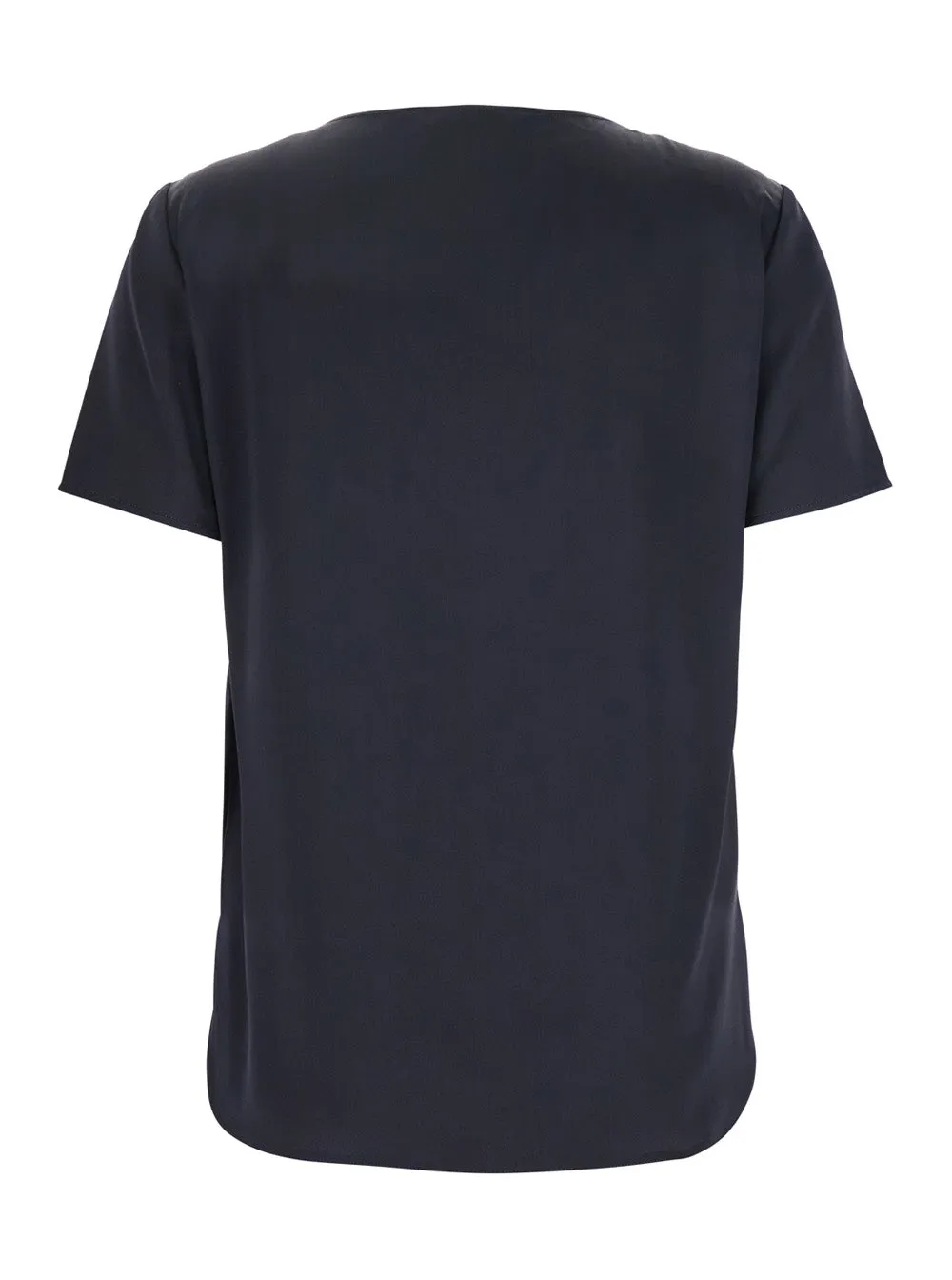 Blue Crewneck T-Shirt in Silk sold by Lord & Taylor product image thumbnail 2