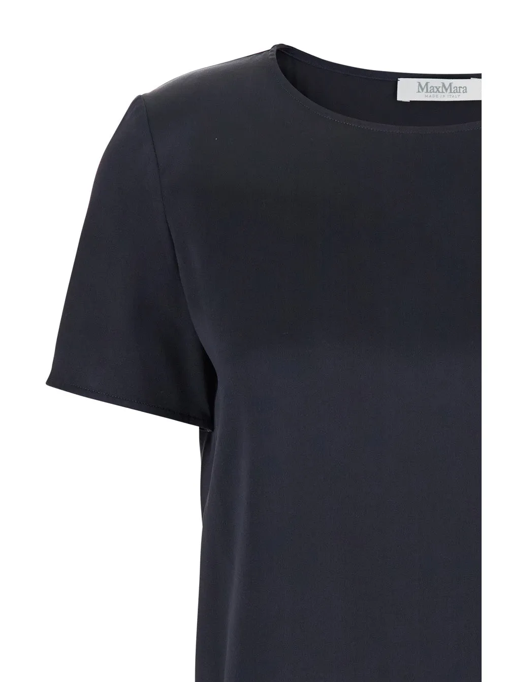 Blue Crewneck T-Shirt in Silk sold by Lord & Taylor product image thumbnail 3