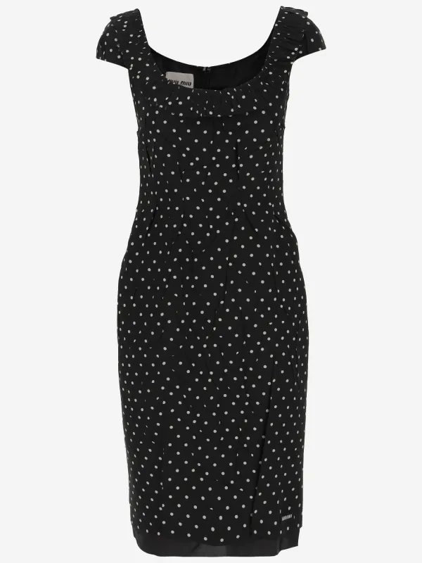 Silk Dress with Polka Dot Pattern made by Miu Miu