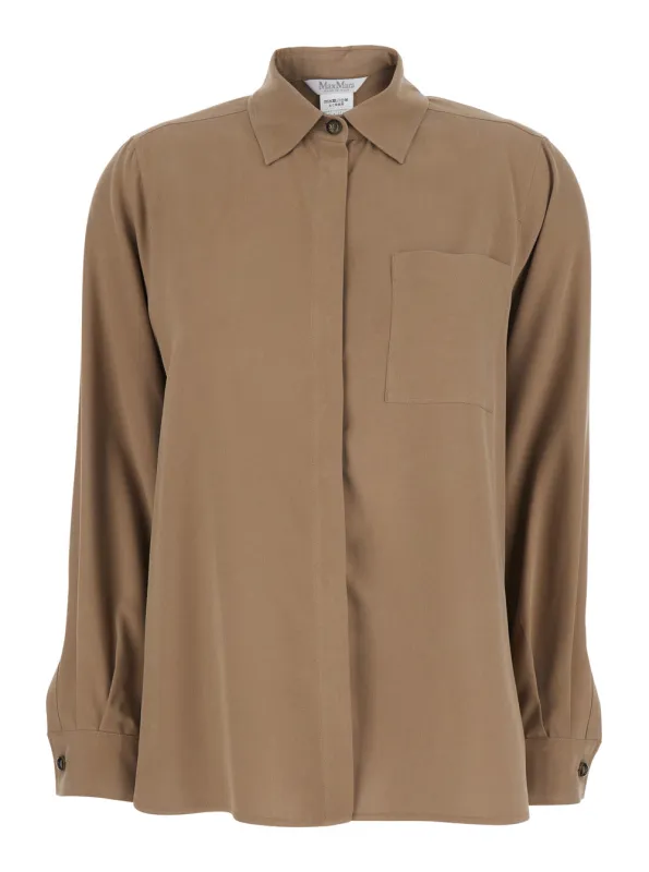 Shirt in Brown Silk made by MaxMara