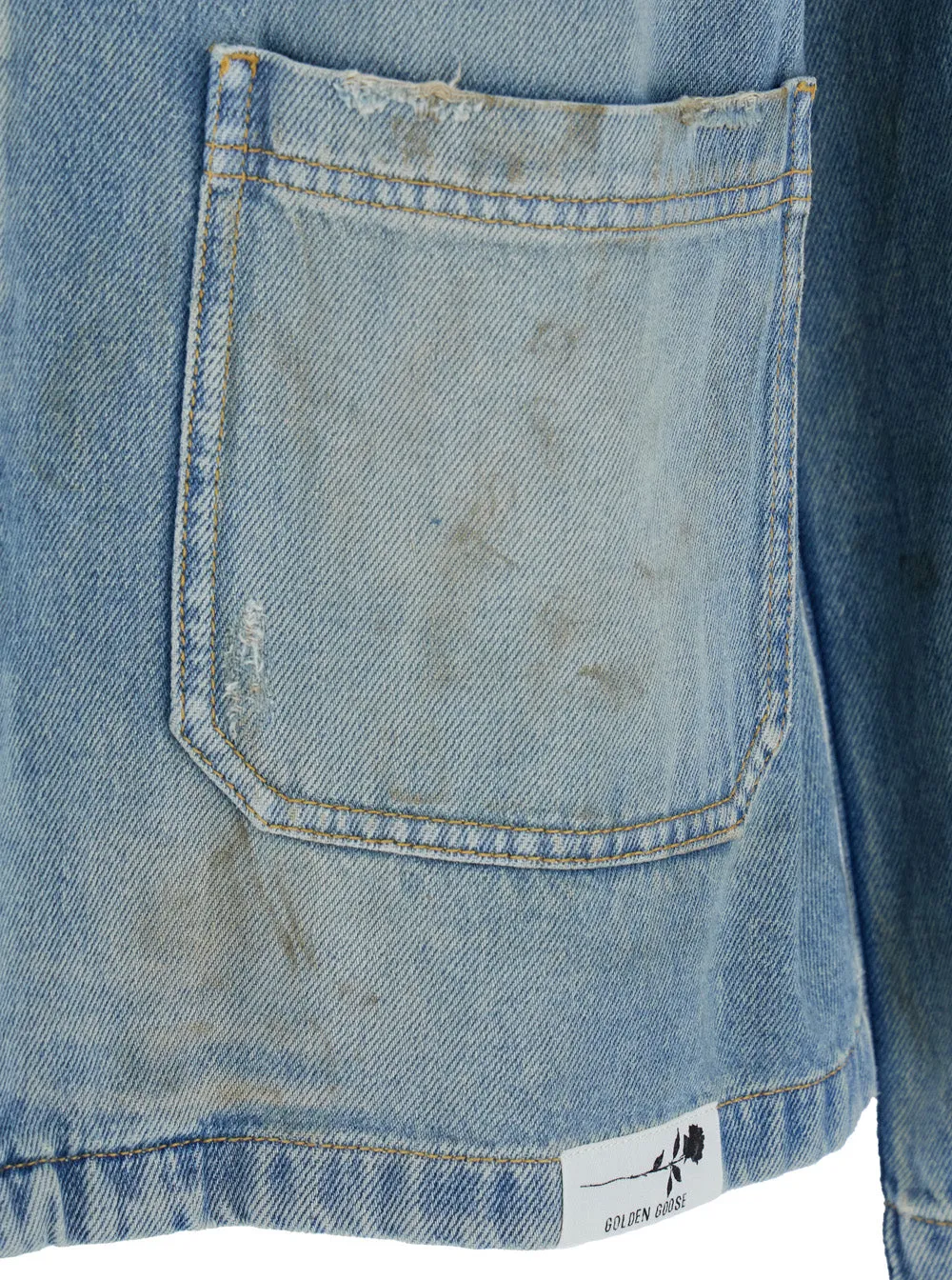 Light Blue Denim Jacket with Logo Patch sold by Lord & Taylor product image thumbnail 3