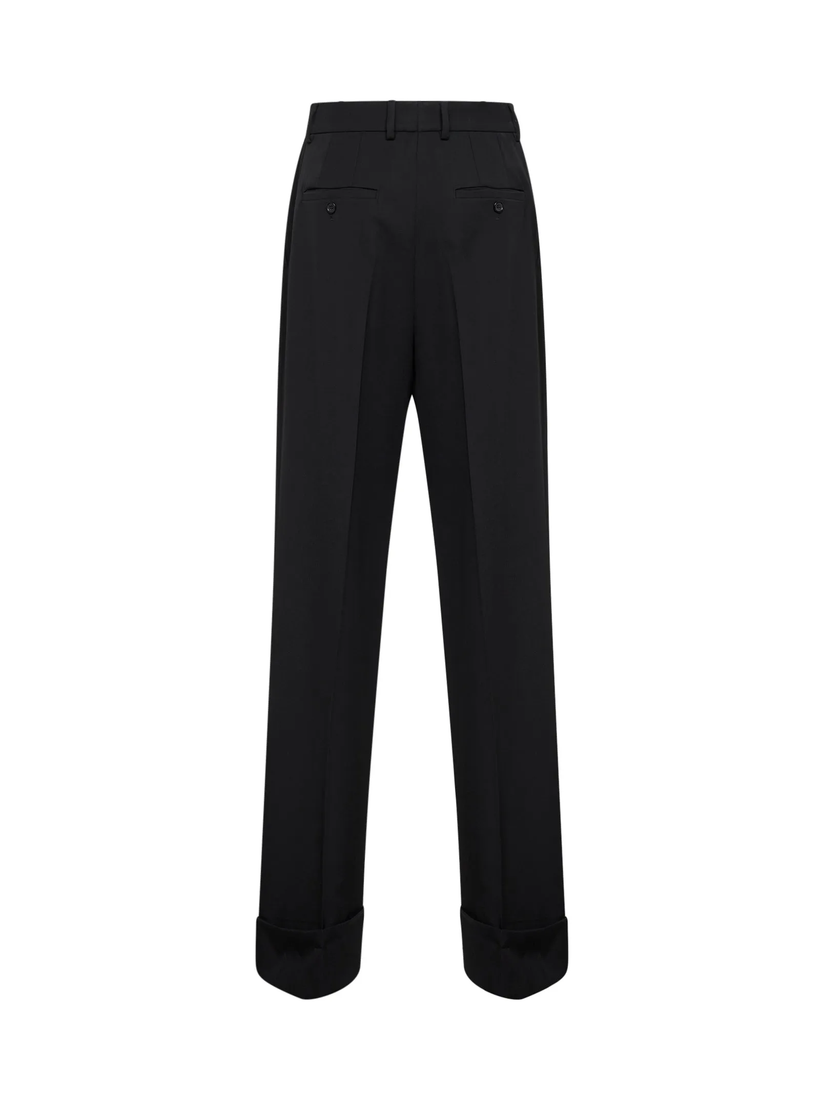 Black Wool Gabardine Straight Trousers sold by Lord & Taylor product image thumbnail 2