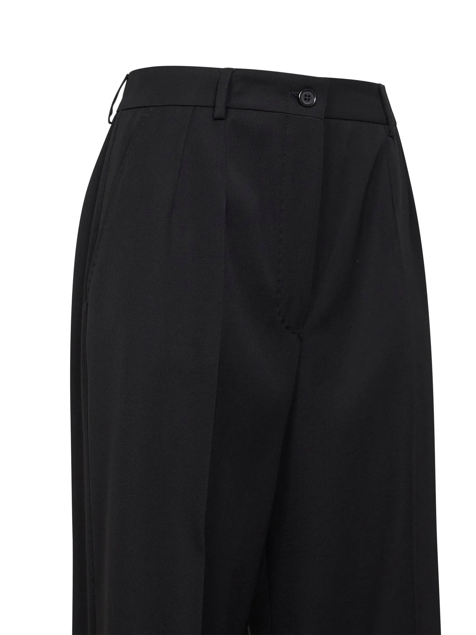 Black Wool Gabardine Straight Trousers sold by Lord & Taylor product image thumbnail 3