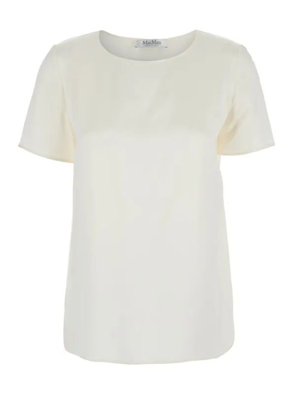 Dida White Silk Top for Women made by MaxMara