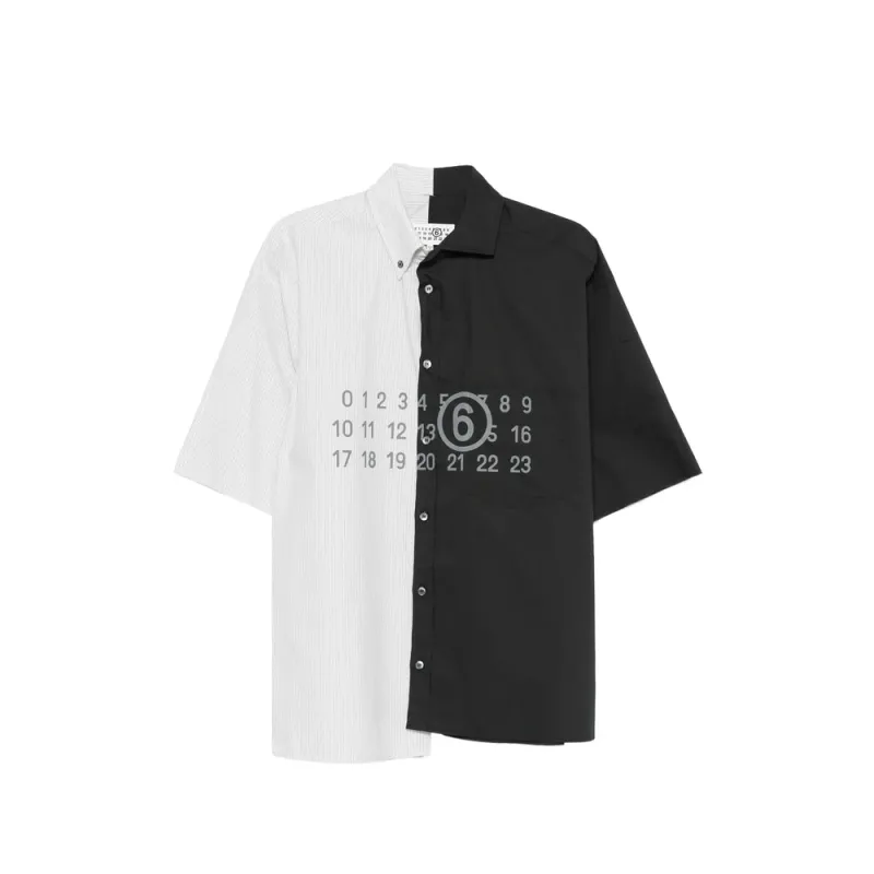 White Pinstripe Shirt with Pocket made by Maison Margiela