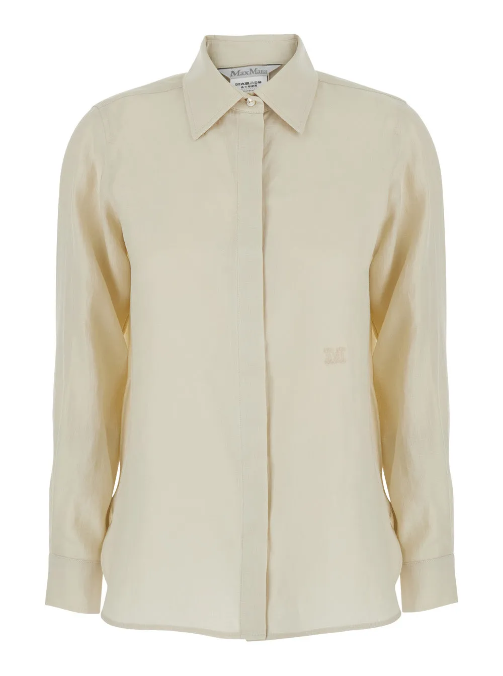 Long-Sleeved Linen Shirt Beige sold by Lord & Taylor