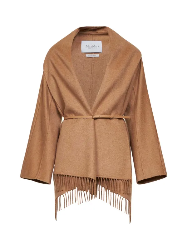 Camel Short Cardigan Coat made by MaxMara
