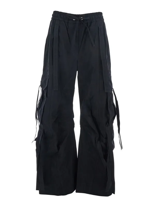 Black Cargo Pants with Elastic Waist made by Dolce & Gabanna