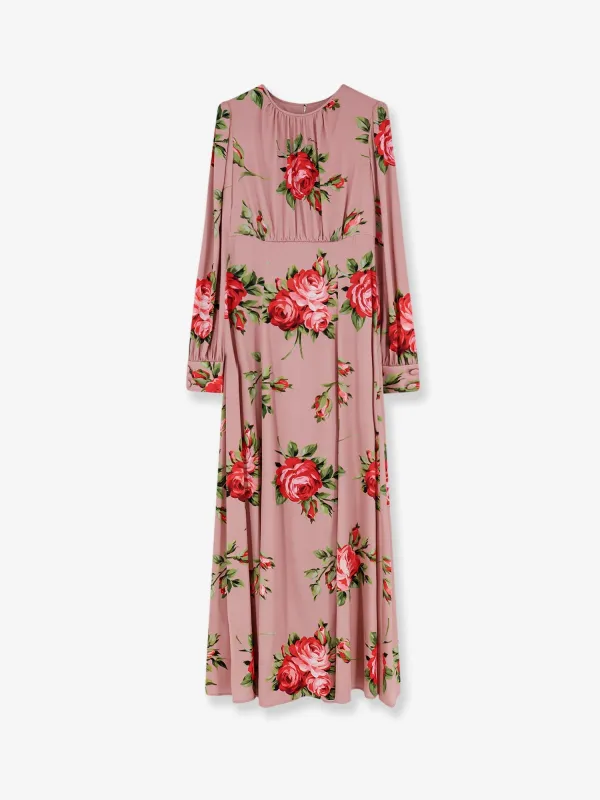 Dress Silk Bouquet Rose Print made by Dolce & Gabanna
