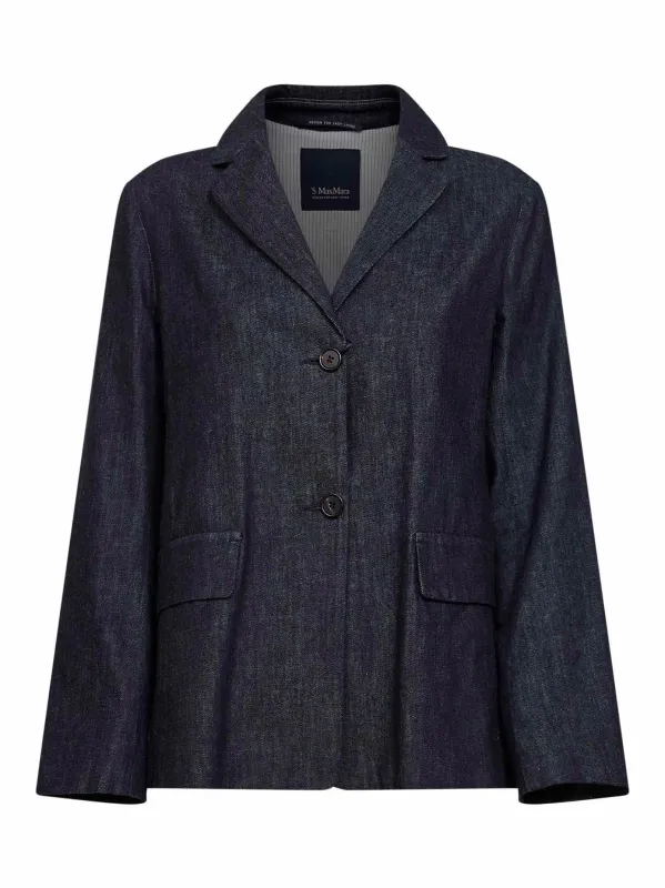 Navy Blue Single-Breasted Jacket made by MaxMara