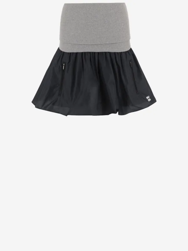 Skirt Flared Grey made by Miu Miu