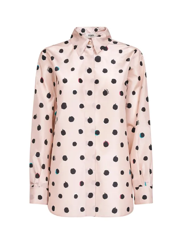 Shirt in Powder Pink Silk Taffeta made by Fendi