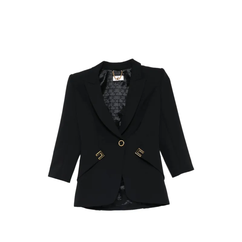 Jacket with Cut-Out Details Blue made by Elisabetta Franchi