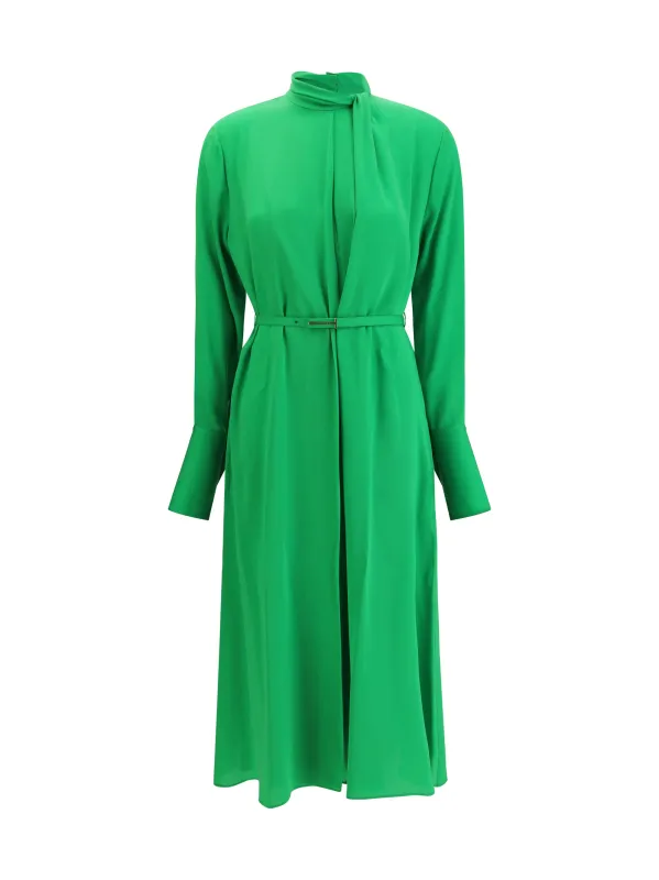 Dress Silk Midi Green Clover made by Tom Ford