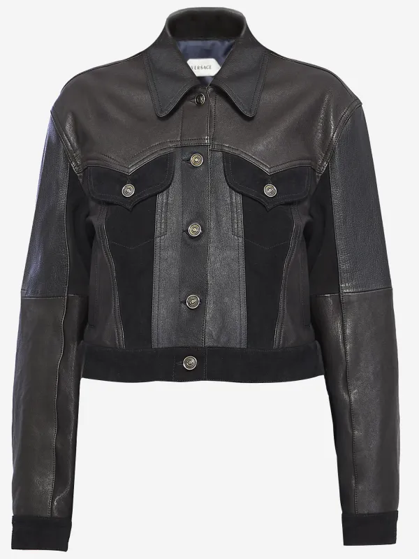 Leather Jacket Black made by Versace