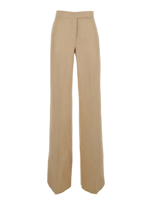 Trousers, Beige Linen made by MaxMara