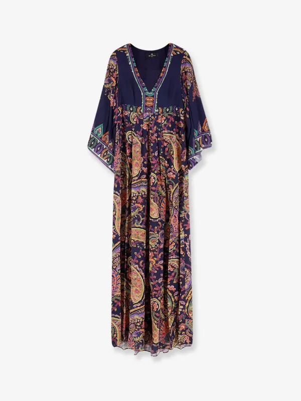 Multicolor Viscose Long Dress made by Etro
