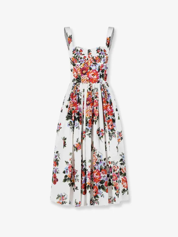 Cotton Midi Dress with Iconic Print made by Dolce & Gabanna