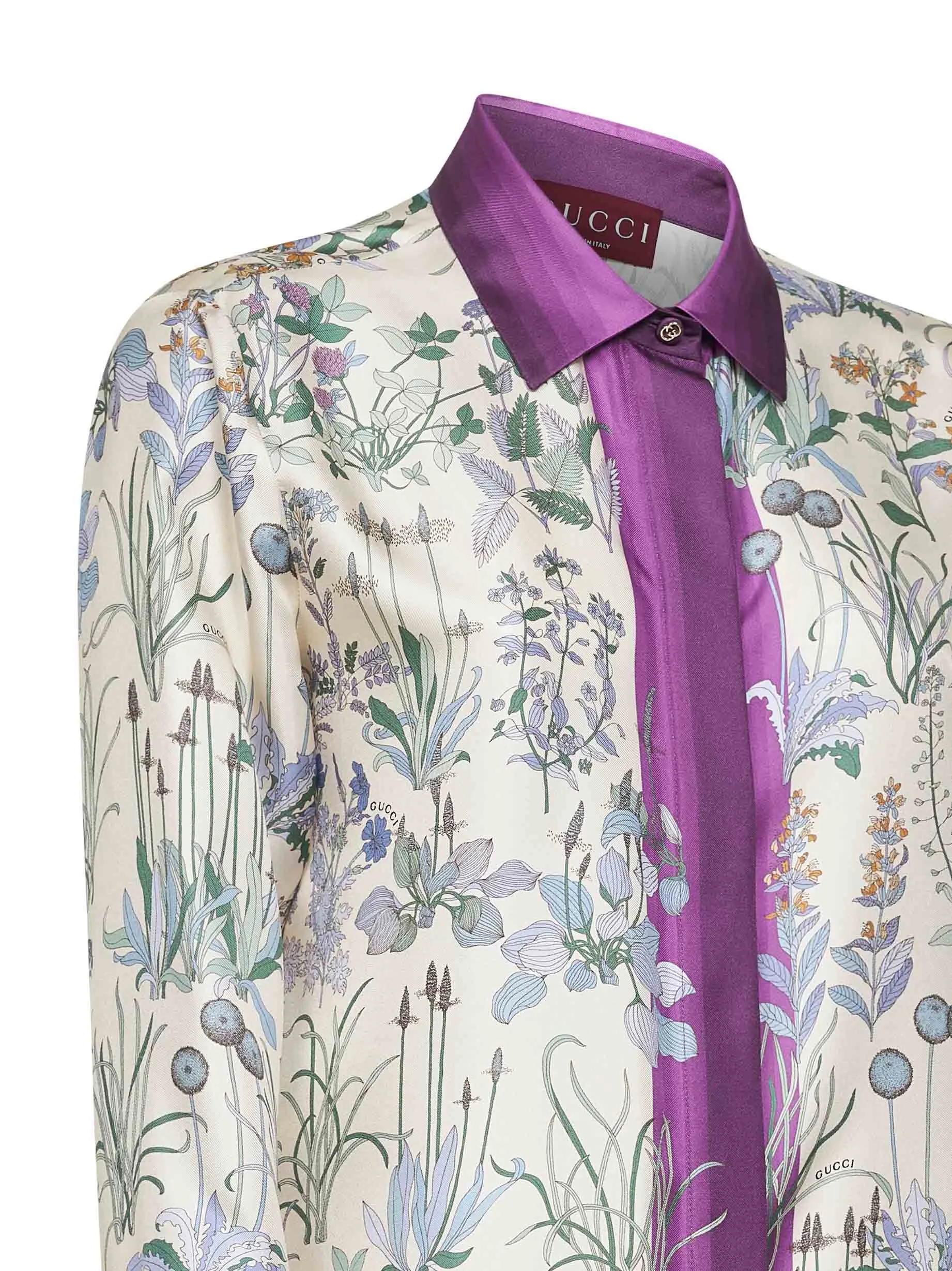 Ivory Printed Silk Twill Shirt sold by Lord & Taylor product image thumbnail 3