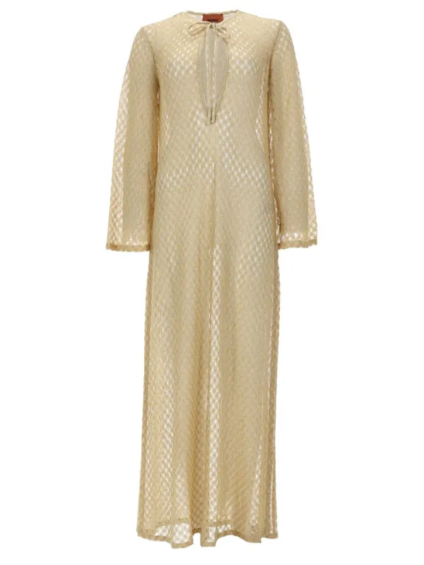 Long Cover-Up Dress Gold made by Missoni