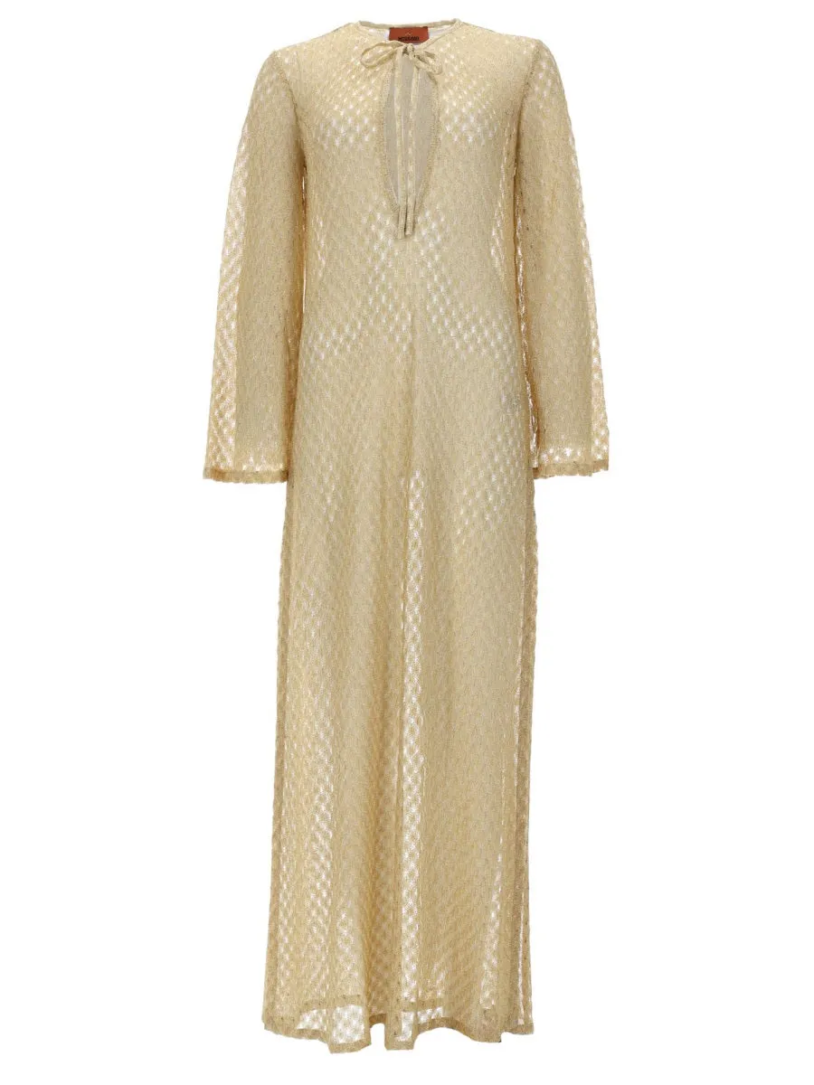 Long Cover-Up Dress Gold sold by Lord & Taylor