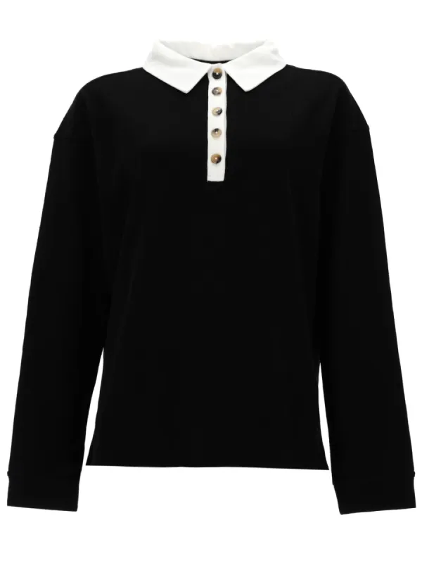 Polo Shirt FAITHFUL Black Silk made by KHAITE