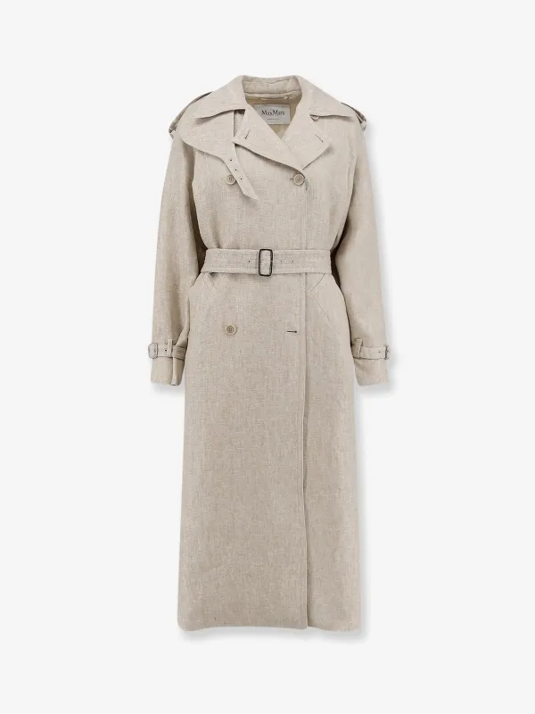 Trench Coat Mxspedaggi Beige Linen made by MaxMara