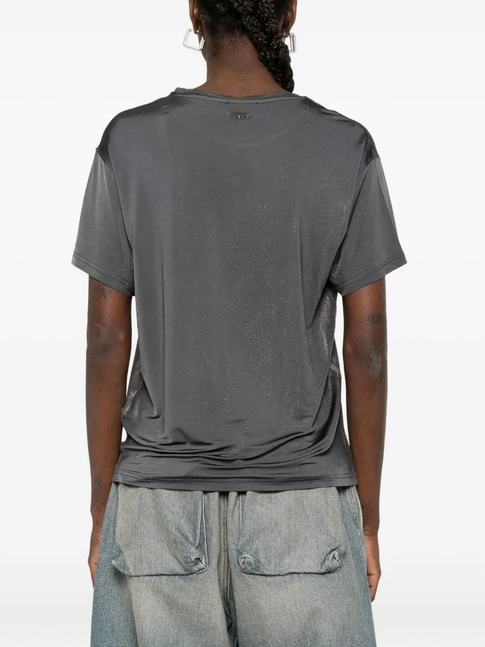 GREY ROUND NECK VISCOSE T-SHIRT sold by Lord & Taylor product image thumbnail 2