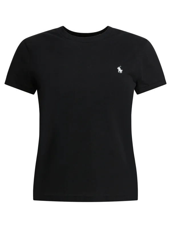 BLACK CREW NECK COTTON T-SHIRT made by Ralph Lauren