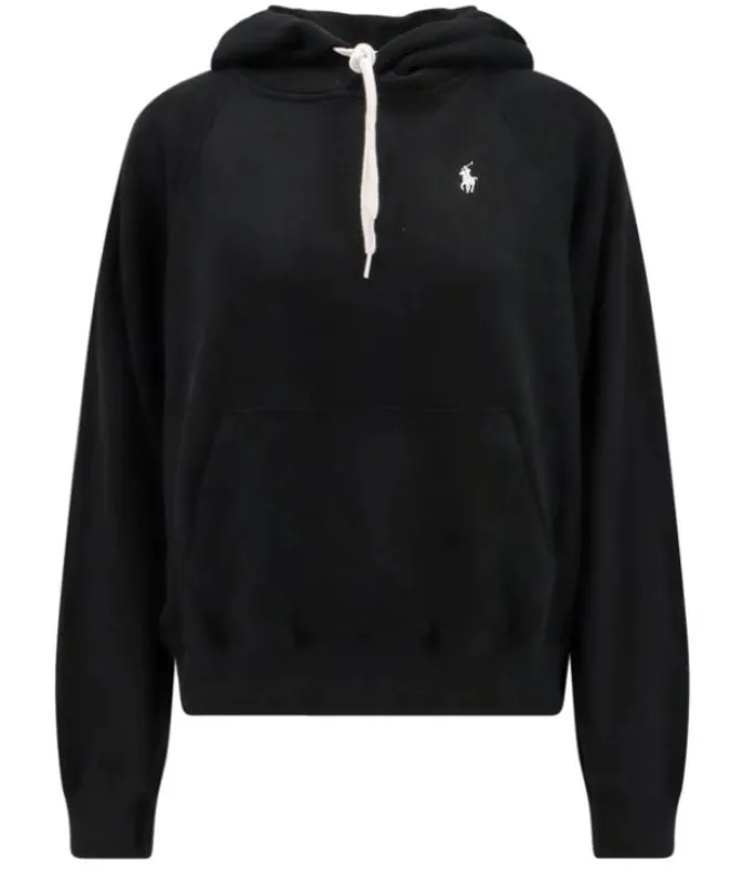 BLACK RAGLAN SLEEVE HOODED SWEATER made by Ralph Lauren