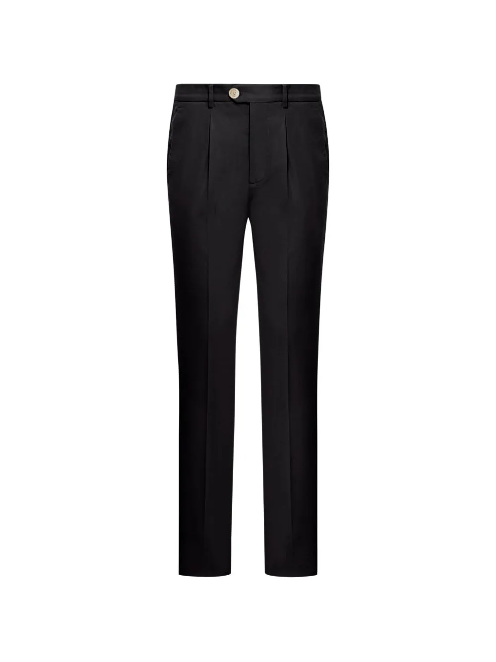 BLACK PLEATED FRONT COTTON TROUSERS sold by Lord & Taylor product image thumbnail 3