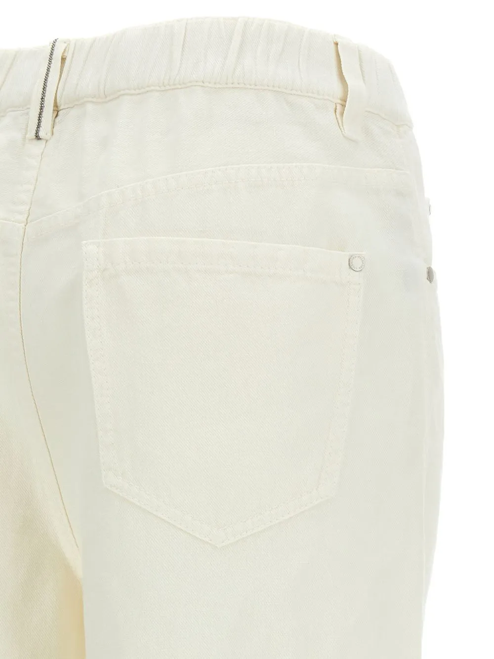 IVORY MONILI DETAIL COTTON TROUSERS sold by Lord & Taylor product image thumbnail 2