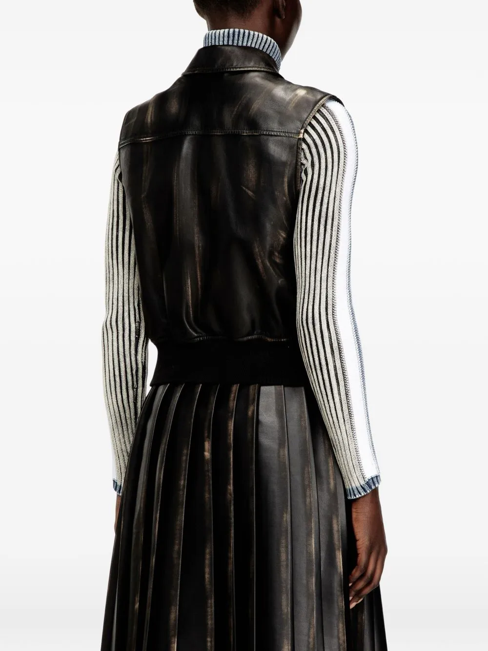 BLACK SLEEVELESS FAUX-LEATHER JACKET sold by Lord & Taylor product image thumbnail 5