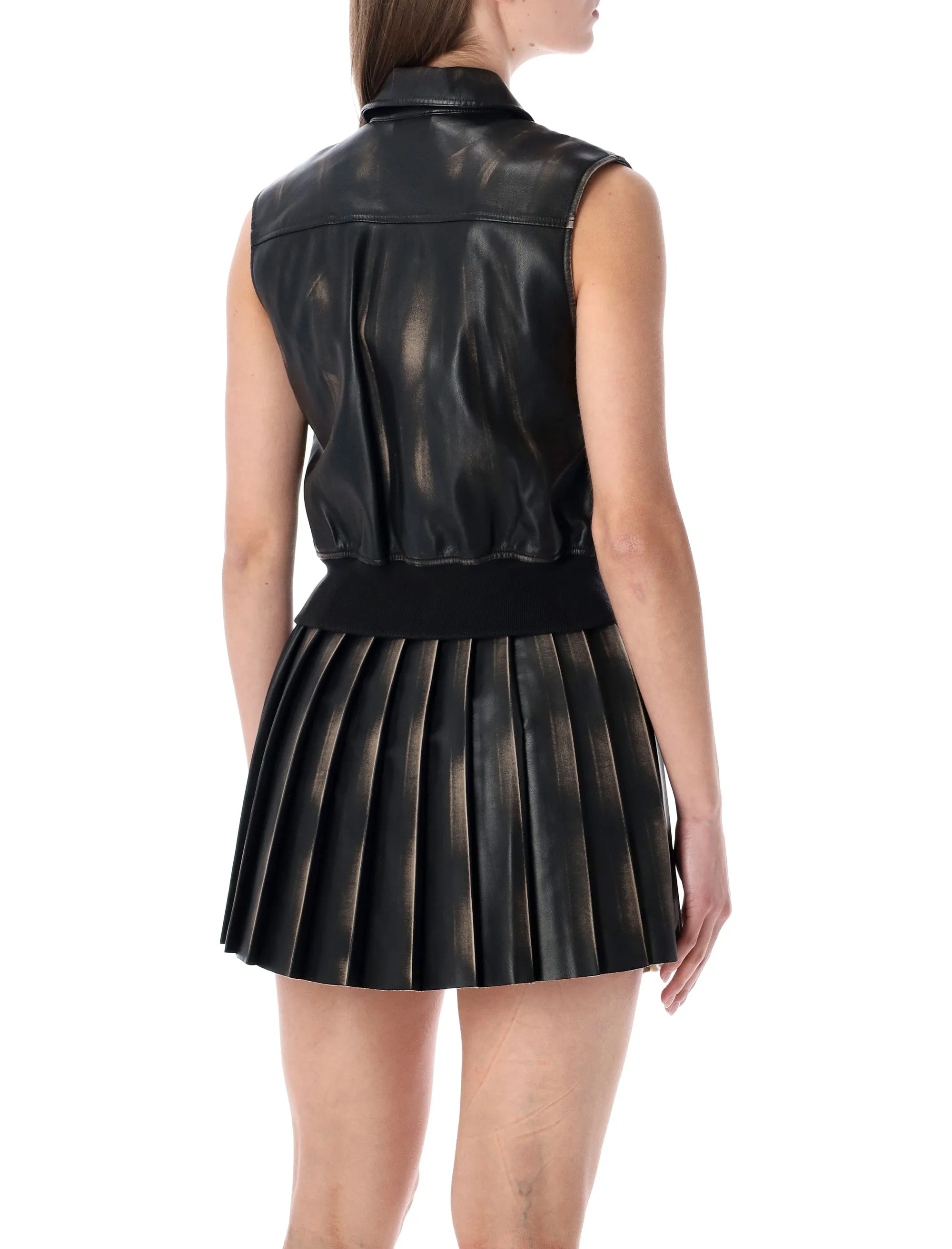 BLACK SLEEVELESS FAUX-LEATHER JACKET sold by Lord & Taylor product image thumbnail 2