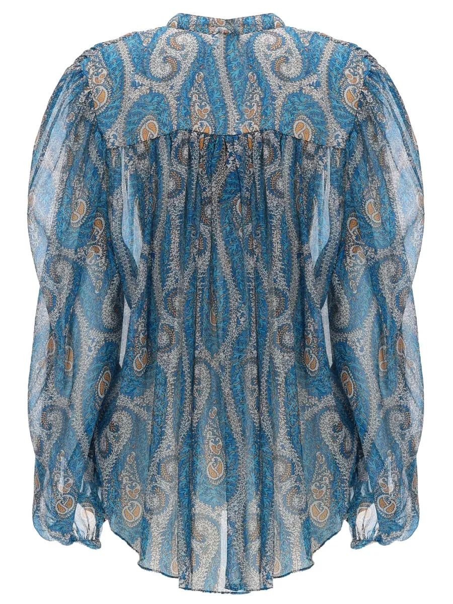 LIGHT BLUE PAISLEY SILK SHIRT sold by Lord & Taylor product image thumbnail 3