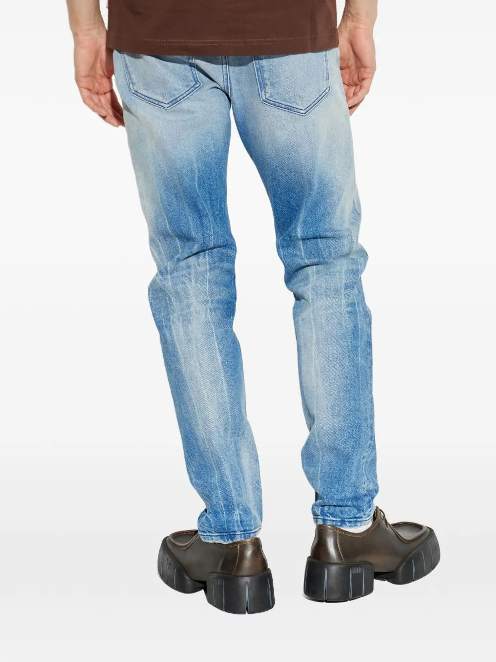 LIGHT BLUE DISTRESSED DENIM JEANS sold by Lord & Taylor product image thumbnail 4