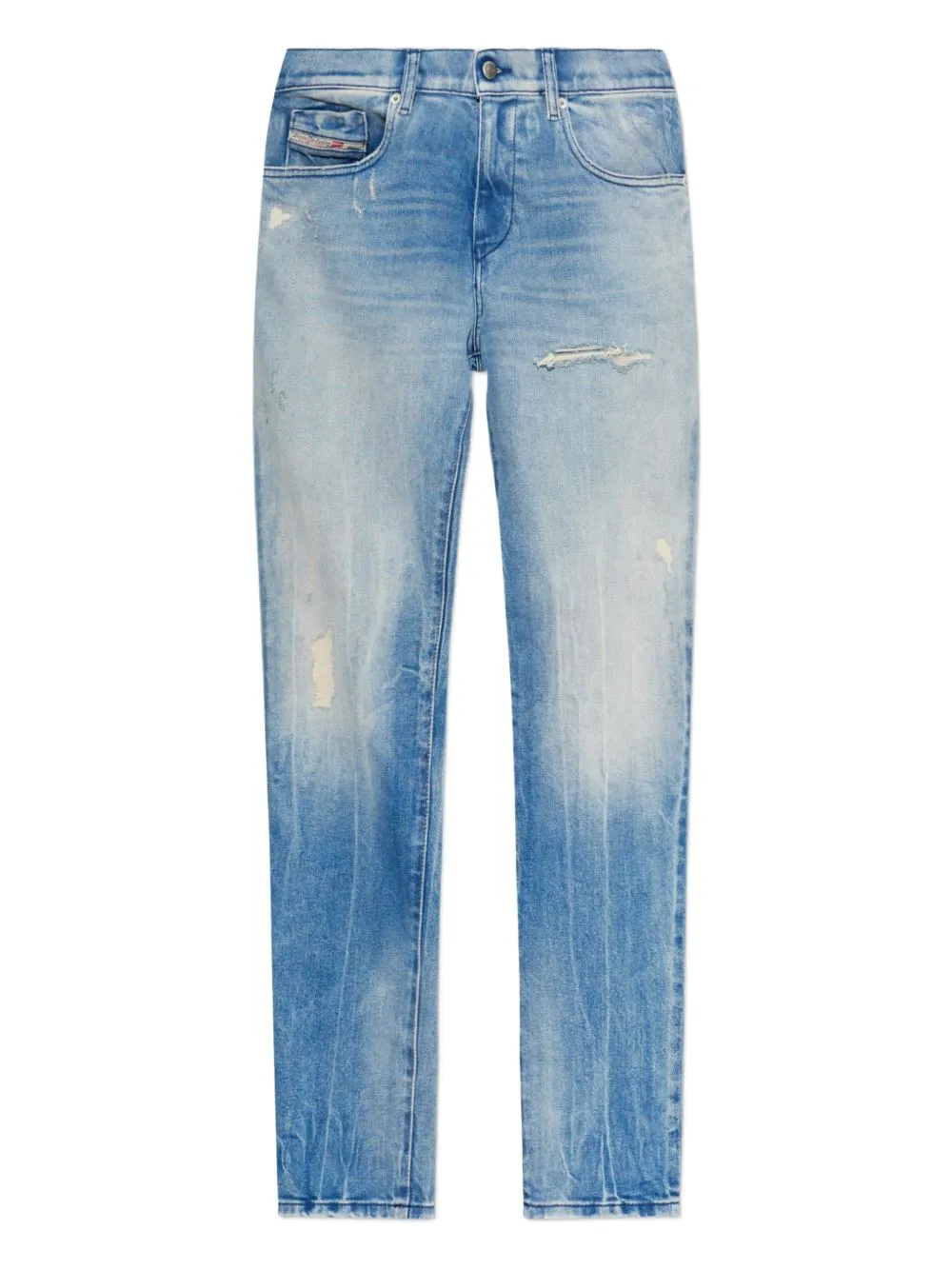 LIGHT BLUE DISTRESSED DENIM JEANS sold by Lord & Taylor