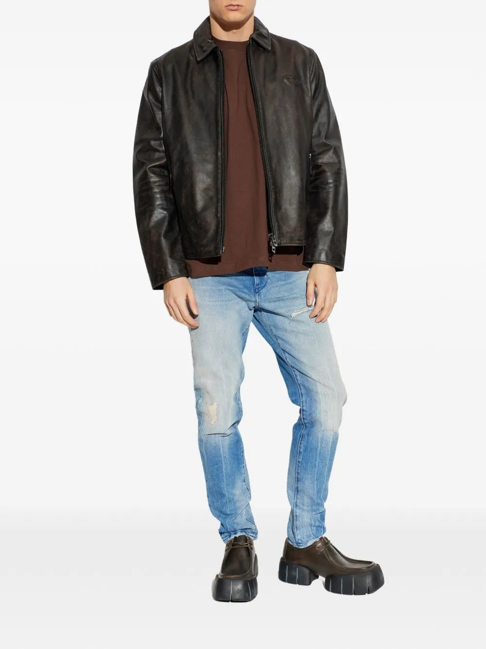 LIGHT BLUE DISTRESSED DENIM JEANS sold by Lord & Taylor product image thumbnail 5