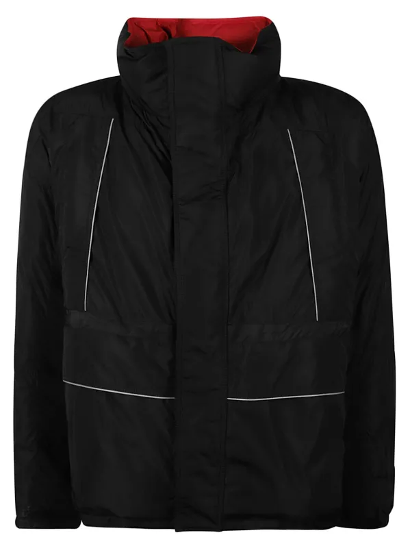 BLACK OVERSIZED PADDED LOGO PARKA COAT made by Balenciaga
