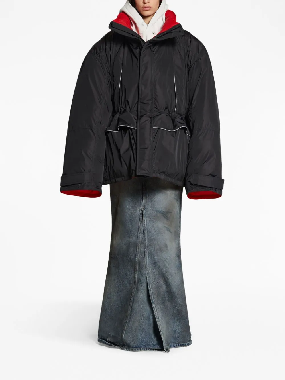 BLACK OVERSIZED PADDED LOGO PARKA COAT sold by Lord & Taylor product image thumbnail 3