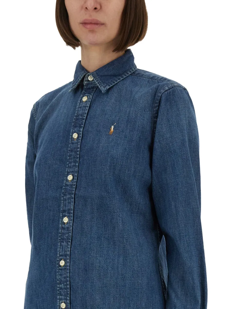 BLUE BUTTON FASTENING LONG SHIRT sold by Lord & Taylor product image thumbnail 4